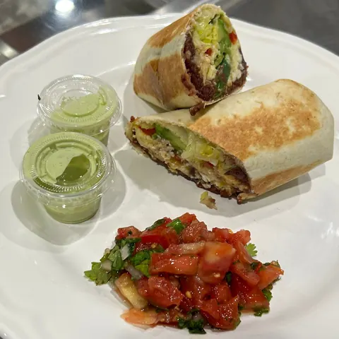 Burrito with guacamole